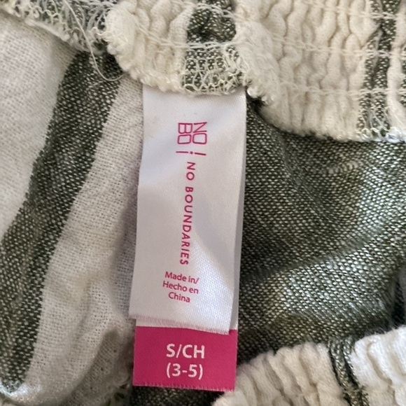 No Boundaries Striped Fringe Hem Detail Smocked Waist Shorts - Picture 4 of 5